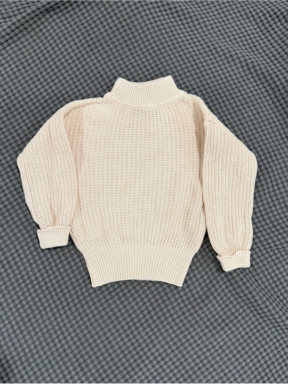 Toddler Little Bum Bums Cream Turtleneck Chunky Knit Sweater Size 18-24 months